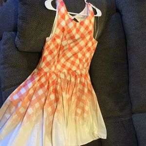 LC by Lauren Conrad orange and cream dress